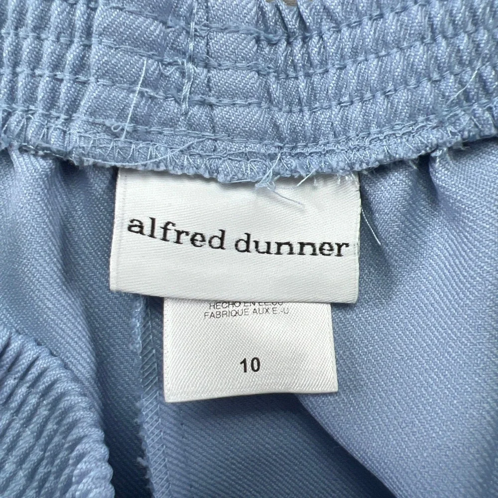 Alfred Dunner 2 Piece Pant Suit Set Women 12 Blue Notch Lapel Formal Office Wear